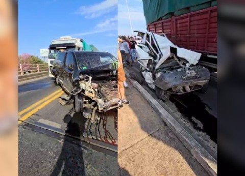 VIDEO | Choque en cadena en el Puente General Belgrano dejó varios heridos y tránsito cortado